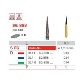 Diamond Bur, FG 014, Coarse, Cone (Goldies) ISO No.165