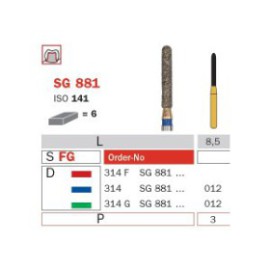 Diamond Bur, FG 012, Coarse, Cylinder (Goldies) ISO No.201