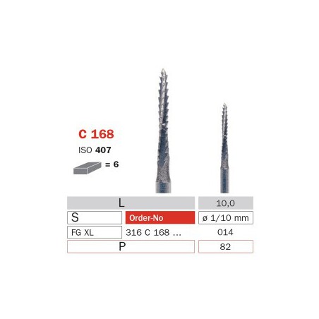 Surgical Carbide Bur, FG 014, Long, Aggressive Bone Cutter ISO No.407