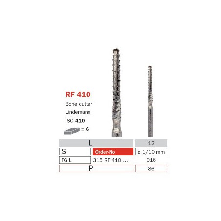 Surgical Carbide Bur, FG 016, Long, Aggressive Bone Cutter ISO No.410