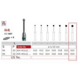 Carbide Bur, Long RA 023, Round ISO No.697