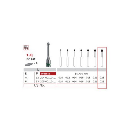 Carbide Bur, Long RA 023, Round ISO No.697