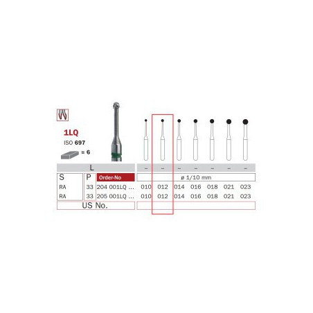 Carbide Bur, Long RA 012, Round ISO No.697