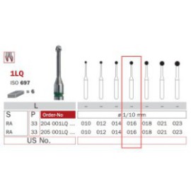 Carbide Bur, Long RA 016, Round ISO No.697