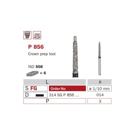 Diamond Bur, FG 014, X-Coarse, Cone Round End ISO No.508