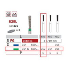 Diamond Bur, FG 012, Coarse, Pear ISO No.236