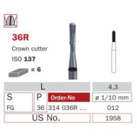 High Speed Carbide Crown Cutter Bur, FG 012, ISO No.137 Strong