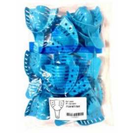 Blue Plastic Medium Impression Tray (6 Upper + 6 Lower)