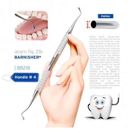 Dental Burnisher Acorn 21B, Hollow Handle No. 4