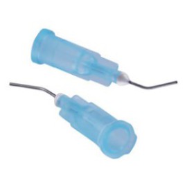 Prebent Needle Tips, for Etching, Blue (25G)