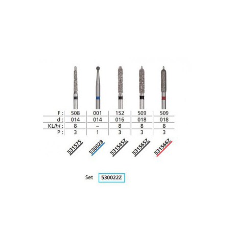 Diafutur Z Set, for All-Ceramic Zirconia Restorations Preperation Kit/5