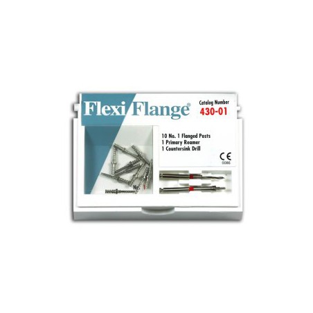 Flexi-Flange Serrated Stainless Steel Posts, Red, Size 1