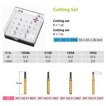 Crown Cutters Set/8 Burs