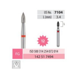 Carbide Bur, Flame FG 254-014