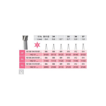 Carbide Bur, Inverted Cone HP 010-009