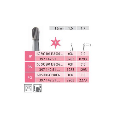 Carbide Bur, Pear, RA 138-010