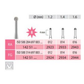 Carbide Bur, Round Long Neck FG 697-016