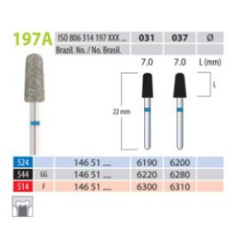 Diamond Burs, Bullet, FG 197A-031, Medium