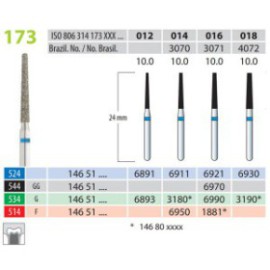 Diamond Burs, Cone Flat End, FG 173-016, Coarse