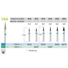 Diamond Burs, Cone Pointed, FG 164-012, Medium