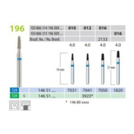 Diamond Burs, Cone Round End, FG 196-010, Medium