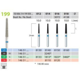 Diamond Burs, Cone Round End, FG 199-014, X-Coarse