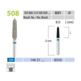 Diamond Burs, Cone Safe-End, FG 0508-021, Medium