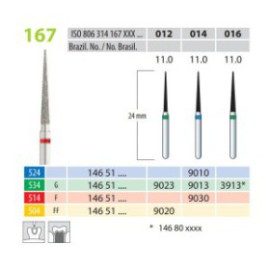 Diamond Burs, Cone, FG 167-012, X-Fine