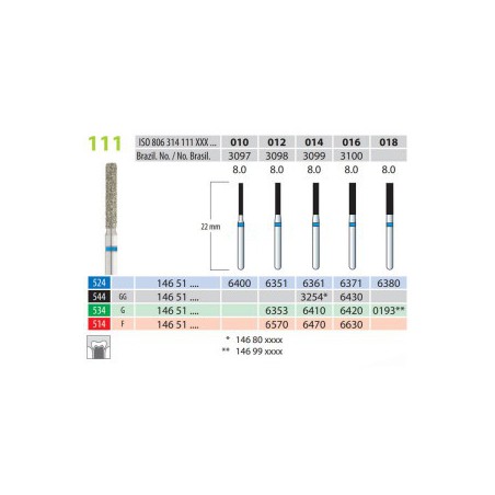 Diamond Burs, Cylinder, FG 111-014, Coarse