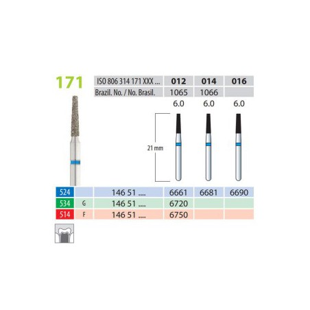 Diamond Burs, FG 0Truncated Cone, FG 171-014, Medium