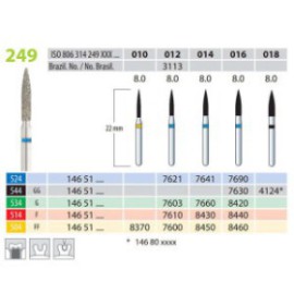 Diamond Burs, Flame, FG 249-010, Fine