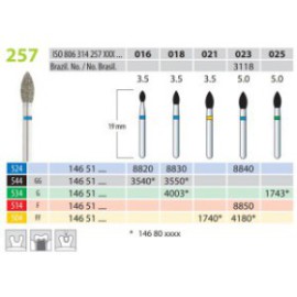 Diamond Burs, Flame, FG 257-016, Medium