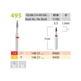 Diamond Burs, Flame, FG 495-010, Fine