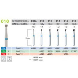 Diamond Burs, Inverted Cone, FG 10-009, Medium