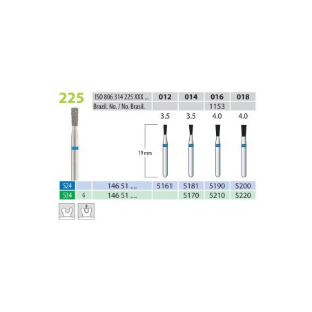 Diamond Burs, Inverted Cone, FG 225-012, Medium