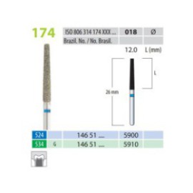 Diamond Burs, Long Truncated Cone, FG 174-018, Coarse