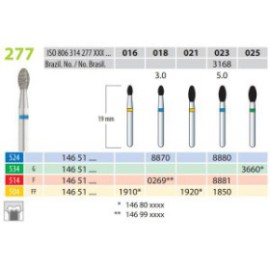 Diamond Burs, Oval, FG 277-023, Medium