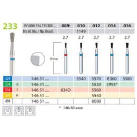 Diamond Burs, Pear, FG 233-010, Medium