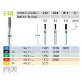 Diamond Burs, Pear, FG 238-014, Fine