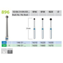 Diamond Burs, Round Long Neck, FG 896-018, Medium