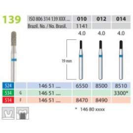 Diamond Burs, Torpedo, FG 139-010, Fine