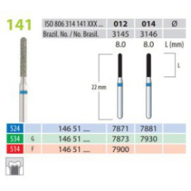 Diamond Burs, Torpedo, FG 141-012, Fine