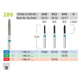 Diamond Burs, Torpedo, FG 289-012, Fine