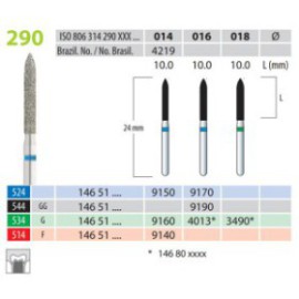 Diamond Burs, Torpedo, FG 290-014, Medium