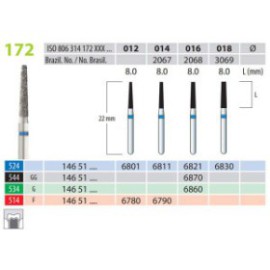 Diamond Burs, Truncated Cone, FG 172-012, Fine