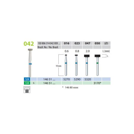 Diamond Burs, Wheel, FG 42-023, Medium