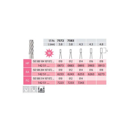 Fine Carbide Bur, Cylinder RA 107-016