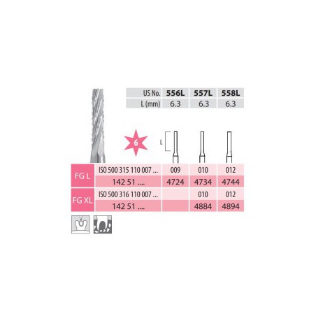 Surgical Carbide Burs, Cylindrical, FG Long 110-012