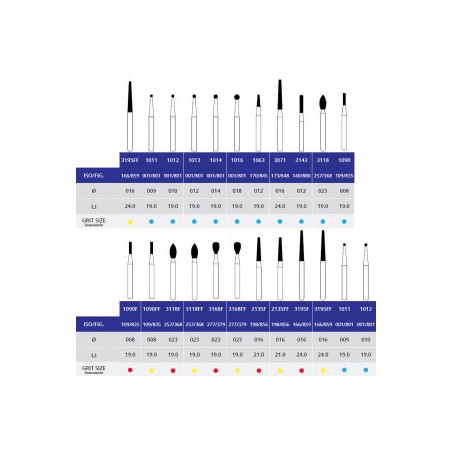 Dental Operative-Polishing Burs, FG, Kit/20