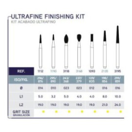 Ultrafine Finishing Burs, FG, Kit/7